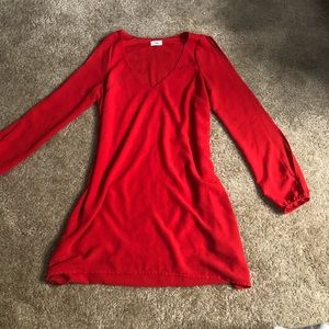 Red Slit Sleeves Dress